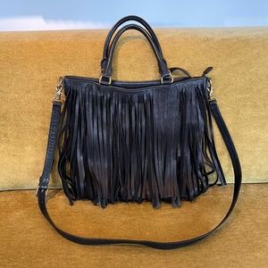 Frye Leather Fringe Hobo Bag